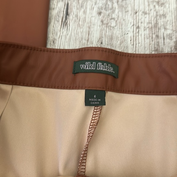 Wild Fable Brown Faux Leather Wide Leg Pants - Picture 6 of 6